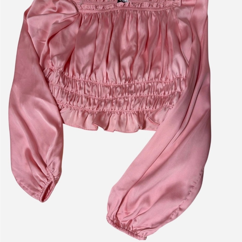 Bar III Pink Long Sleeve Blouse